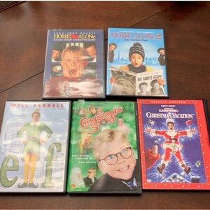 🎄5 Christmas Holiday Movies DVDs Home Alone Elf Christmas Vacation & Story
